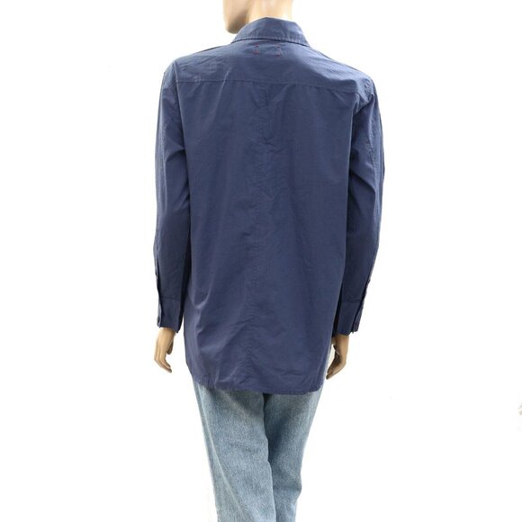 Voyageur By Mersea Brontë Relaxed Button Up Shirt Tunic Top Cotton S NEW - Picture 7 of 9
